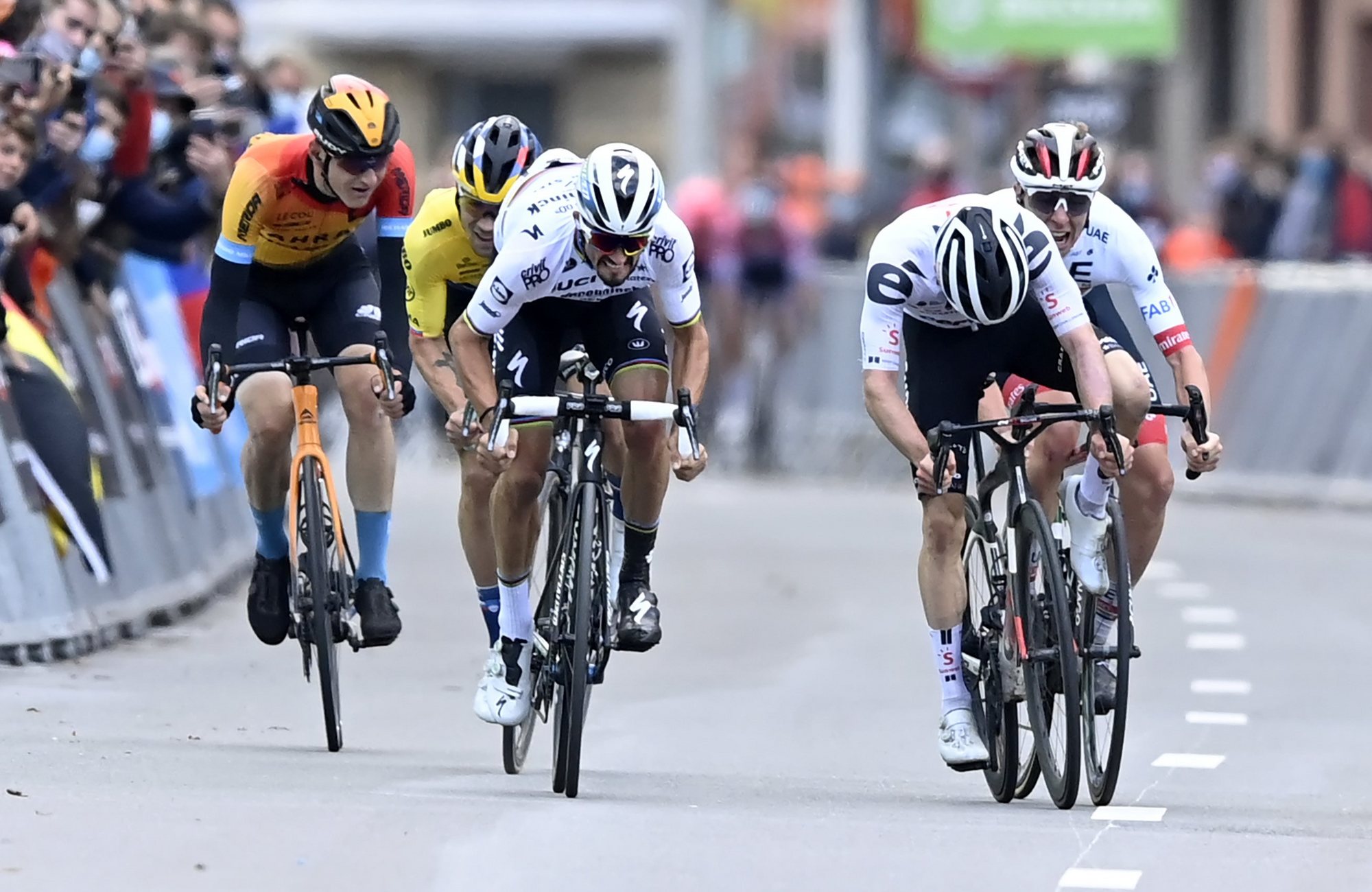 Matej Mohoric is 4th at LiègeBastogneLiège Team Bahrain