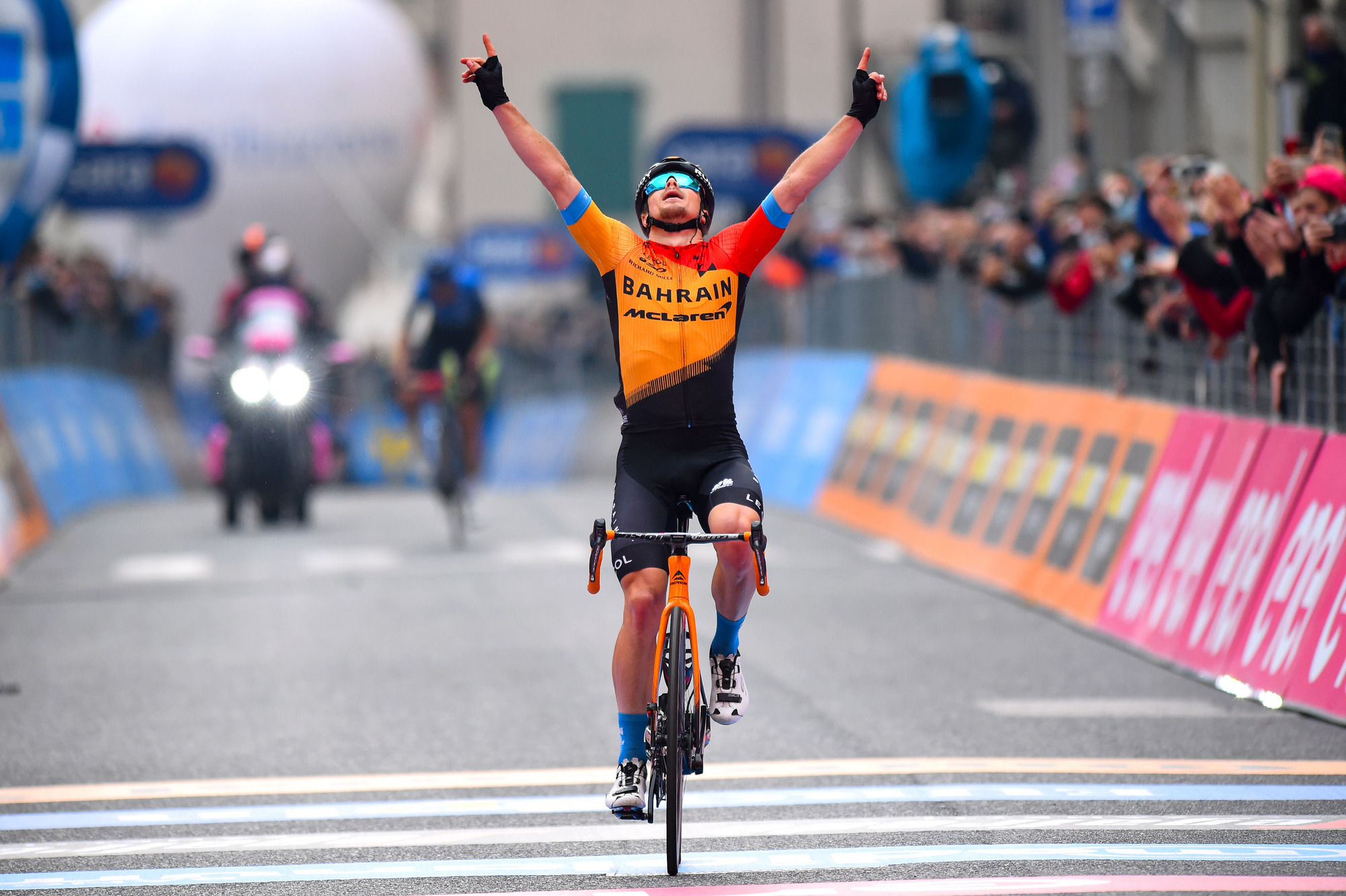 Jan Tratnik took the win on Stage 16 Giro d'Italia Team Bahrain